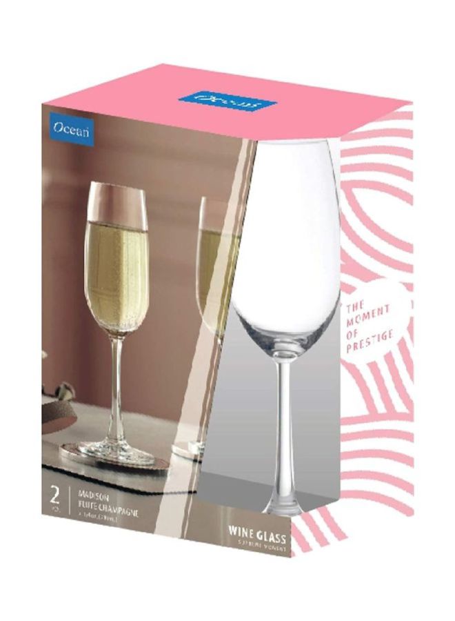 Ocean 2 Piece Madison Champagne Flute Set, 210ml Capacity - Clear - Image 5